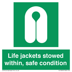 Life jackets stowed within